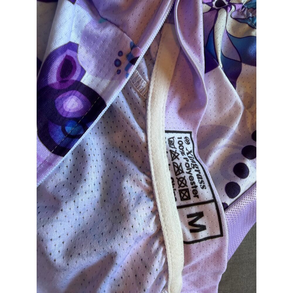 Xingrass Women’s M Cycling Jersey Purple Floral Butterfly Full Zip - Picture 9 of 11